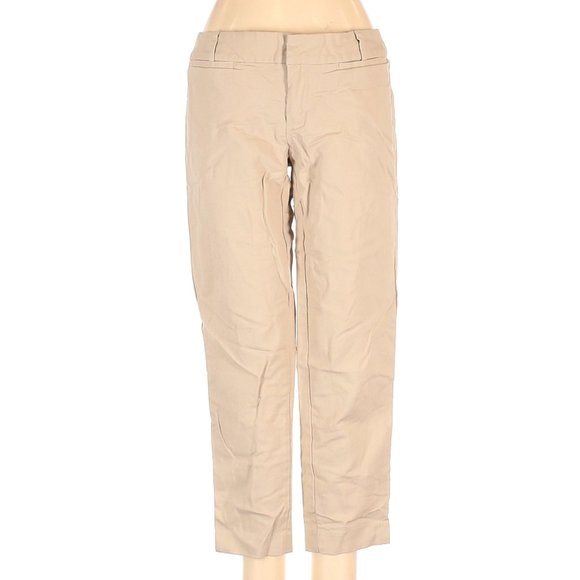 Tommy Hilfiger Tan Crop Low Rise Waist Light Tan Boyfriend Cut Chino Pants sz 2 - Picture 1 of 7